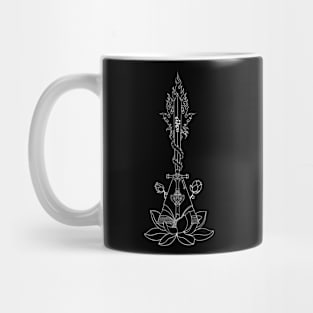 Manjushri Motif, white outline, buddhist art Mug